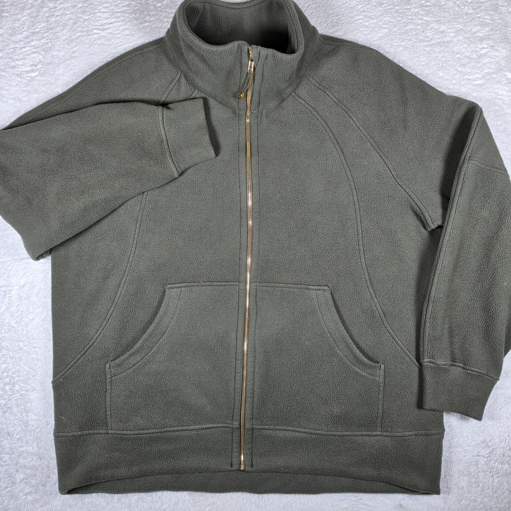 Lululemon Scuba Oversized Full Zip Fleece Women XL/XXL Green Stretch LW3IVPS L/S